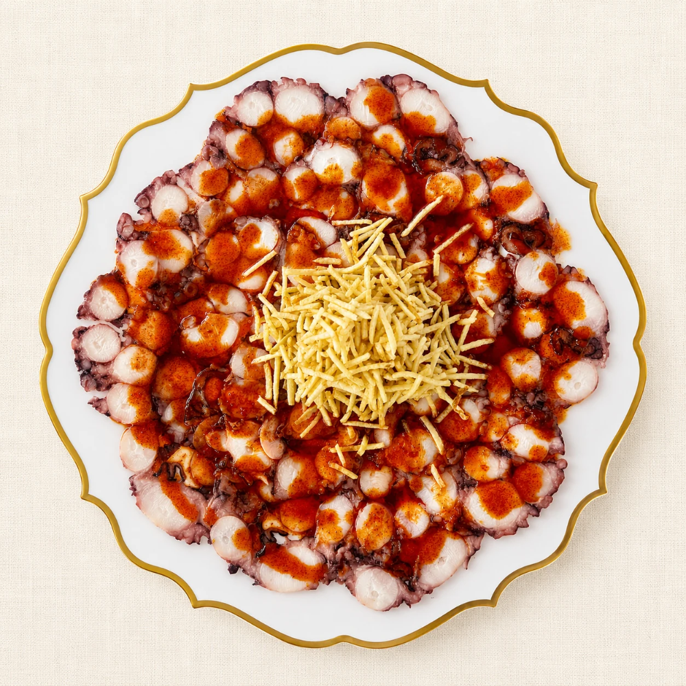 Carpaccio di Polpo servido